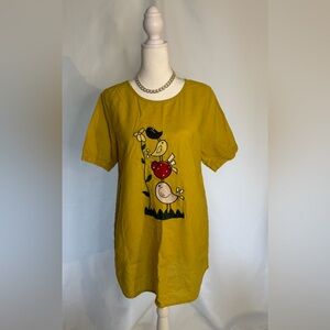 Grace Yellow Garment with Embroidered Detail